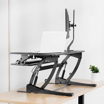 VIVO Black Height Adjustable 36 inch Stand up Desk review