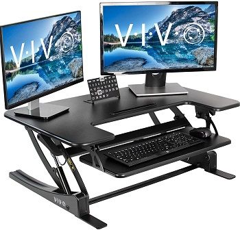 VIVO Black Height Adjustable 36 inch Stand up Desk