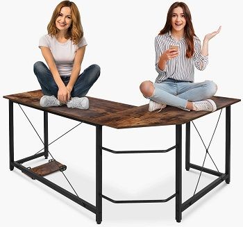 L-Shaped Computer Desk with Iron Hook review